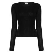 Zwarte longsleeve top Lanvin , Black , Dames