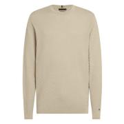 Klassieke Beige Basketweave Crew Neck Sweater Tommy Hilfiger , Beige ,...