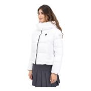 Witte Gewatteerde Jas met Horizontale Stiksels Blauer , White , Dames