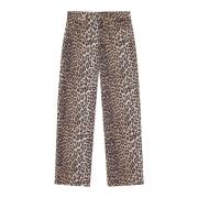 Denim Print Izey Jeans Ganni , Brown , Dames