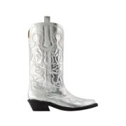 Leather boots Ganni , Gray , Dames