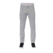 Denim Jeans met knoop- en ritssluiting Trussardi , Gray , Heren