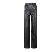 Imitatie leren lange broek Rag & Bone , Black , Dames