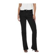 Bloemen Flare Jeans voor Vrouwen Jacqueline de Yong , Black , Dames