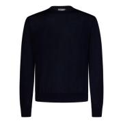 Navy Blauwe Wol Trui Herno , Blue , Heren