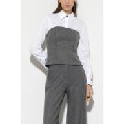 Grijze wollen flanellen korsettop Luisa Cerano , Gray , Dames