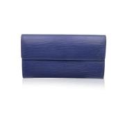 Pre-owned Leather wallets Louis Vuitton Vintage , Blue , Dames