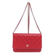 Pre-owned Leather chanel-bags Chanel Vintage , Red , Dames