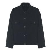 Denim Over Jacket met Stenen Golden Goose , Black , Dames