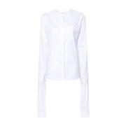 Witte Knoopmouw Shirt Coperni , White , Dames