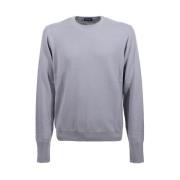 Kasjmier Grijs Crew Neck Sweater Drumohr , Gray , Heren