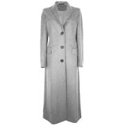 Grijze Virgin Wool Jas & Mantel Made in Italia , Gray , Dames