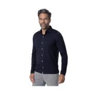 Navy Blue Lange Mouwen Shirt Gran Sasso , Blue , Heren