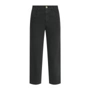 Wortelsnit jeans met ronde zakopening Eleventy , Black , Dames