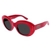 Rond montuur acetaat zonnebril Balenciaga , Red , Dames