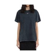 Versleten T-shirt met korte mouwen N21 , Blue , Dames