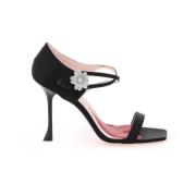 I Love Vivier Daisy Strass Satijnen Sandalen Roger Vivier , Black , Da...