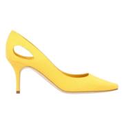 Leather heels Manolo Blahnik , Yellow , Dames