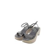 Pre-owned Leather sandals Prada Vintage , Black , Dames