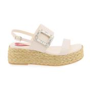 Flat Sandals Roger Vivier , White , Dames