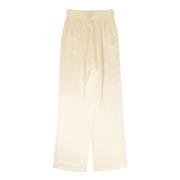 Zijden Satijnen Elastische Taillebroek Loulou Studio , Beige , Dames