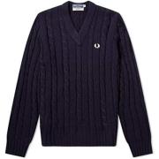 Italiaanse Reissues V-Neck Navy Trui Fred Perry , Blue , Heren