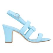 Leather sandals Manolo Blahnik , Blue , Dames