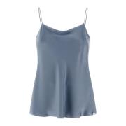 Resort Top met Satijnen Effect Herno , Blue , Dames