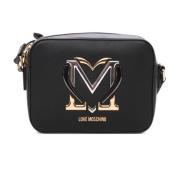 Verstelbare schouderband kleine tas met rits Love Moschino , Black , D...