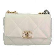 Pre-owned Leather chanel-bags Chanel Vintage , White , Dames