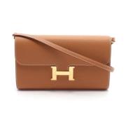 Pre-owned Fabric shoulder-bags Hermès Vintage , Brown , Dames