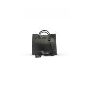 Zwarte en zilveren PVC handtas Flat Wood M_24 Marc Ellis , Black , Dam...