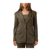 Elegante Olijf Lurex Blazer Nukus , Green , Dames