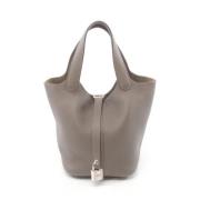 Pre-owned Leather handbags Hermès Vintage , Gray , Dames