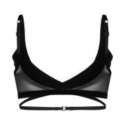 Flock Shaping Bra Tops Mugler , Black , Dames