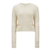 Casual Crew Neck Sweater Moncler , Beige , Dames