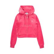 Velours hoodie met kristalversieringen Juicy Couture , Pink , Dames