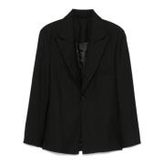 Zwarte Geweven Blazer Jas Séfr , Black , Heren