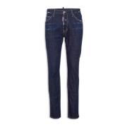 Blauwe Contraststiksel Jeans Klassiek Ontwerp Dsquared2 , Blue , Heren