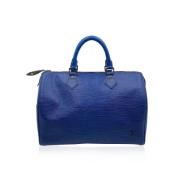 Pre-owned Leather handbags Louis Vuitton Vintage , Blue , Dames