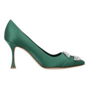 Fabric heels Manolo Blahnik , Green , Dames