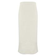 Kasjmier Zijde Wol Midi Rok D.Exterior , White , Dames