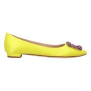 Fabric flats Manolo Blahnik , Yellow , Dames