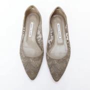 Pre-owned Suede flats Manolo Blahnik Pre-owned , Gray , Dames