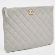 Pre-owned Leather chanel-bags Chanel Vintage , Gray , Dames