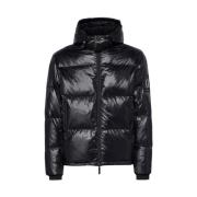 Zwarte Puffer Hooded Jas Emporio Armani , Black , Heren