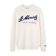 Beige Sweater met Front Logo MC2 Saint Barth , Beige , Heren