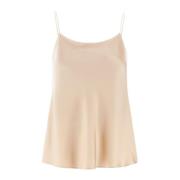 Satijnen Effect Vierkante Top Herno , Beige , Dames