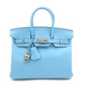 Pre-owned Leather handbags Hermès Vintage , Blue , Dames