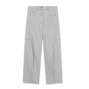 Lichtgrijze Crop Jeans Klassiek Ontwerp Tibi , Gray , Dames